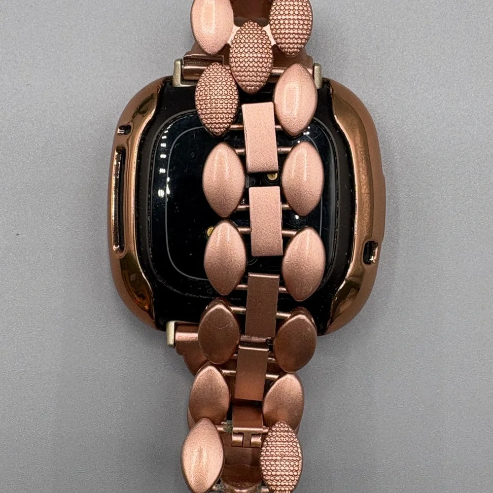 Rose Gold Smartwatch w/ Bracelet Band + 2 Rhinestone Case Covers Charger